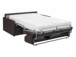 Sofá convertible exprés polipiel asiento viscoelástico 140 cm colchón 22 cm CALIFE < Vente-unique Online
