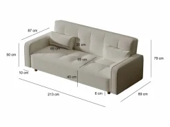 Concept-Usine Sofá De Tela|Sofá Cama * Sofá convertible 3 plazas de tela COPENHAGUE Gris