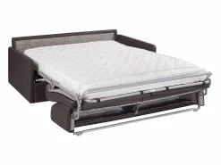 Sofá convertible polipiel asiento viscoelástico 160 cm lamas anchas 14 cm CALIFE < Vente-unique Outlet