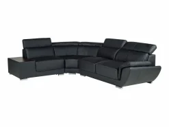 LINEA SOFA Todos Los Sofás|Sofá De Piel * Sofá Cuero vacuno color ángulo izquierdo NAHIA Negro