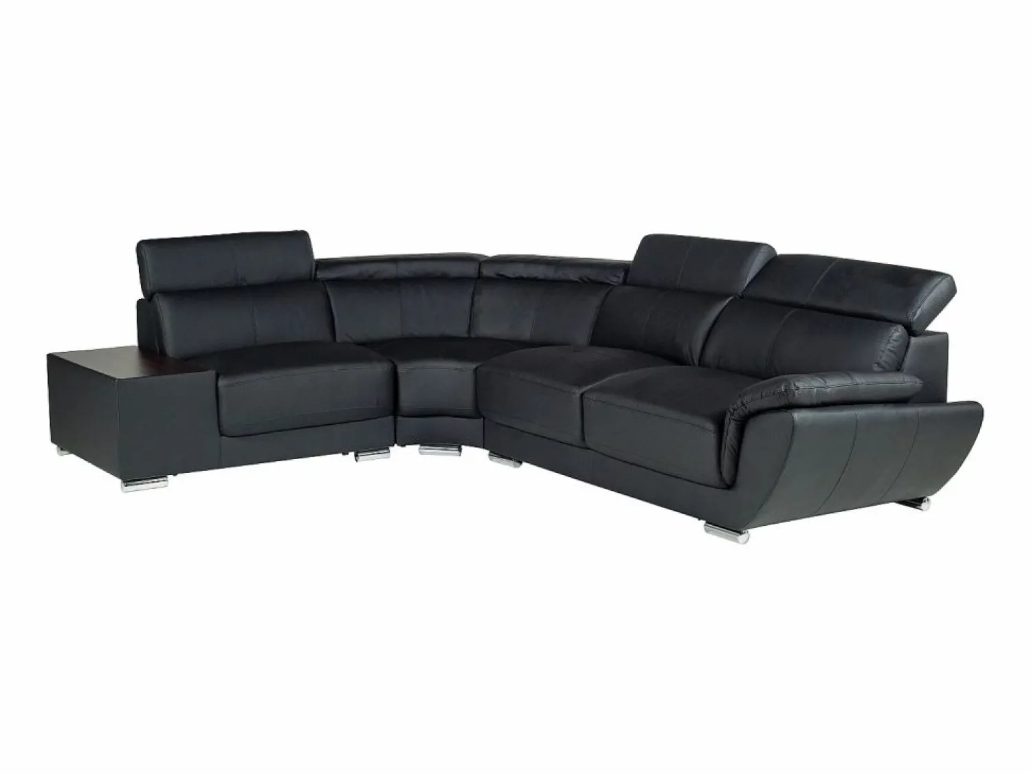 LINEA SOFA Todos Los Sofás|Sofá De Piel * Sofá Cuero vacuno color ángulo izquierdo NAHIA Negro