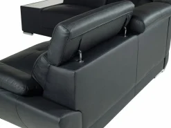 LINEA SOFA Todos Los Sofás|Sofá De Piel * Sofá Cuero vacuno color ángulo izquierdo NAHIA Negro