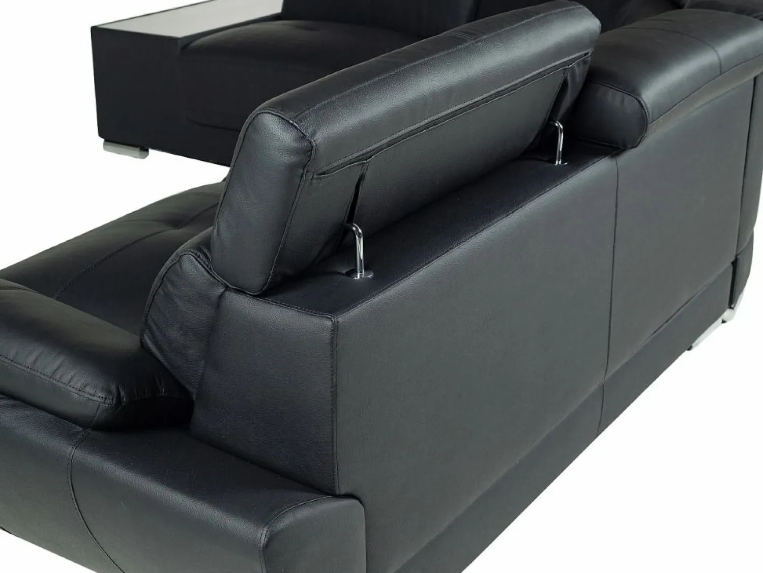 LINEA SOFA Todos Los Sofás|Sofá De Piel * Sofá Cuero vacuno color ángulo izquierdo NAHIA Negro