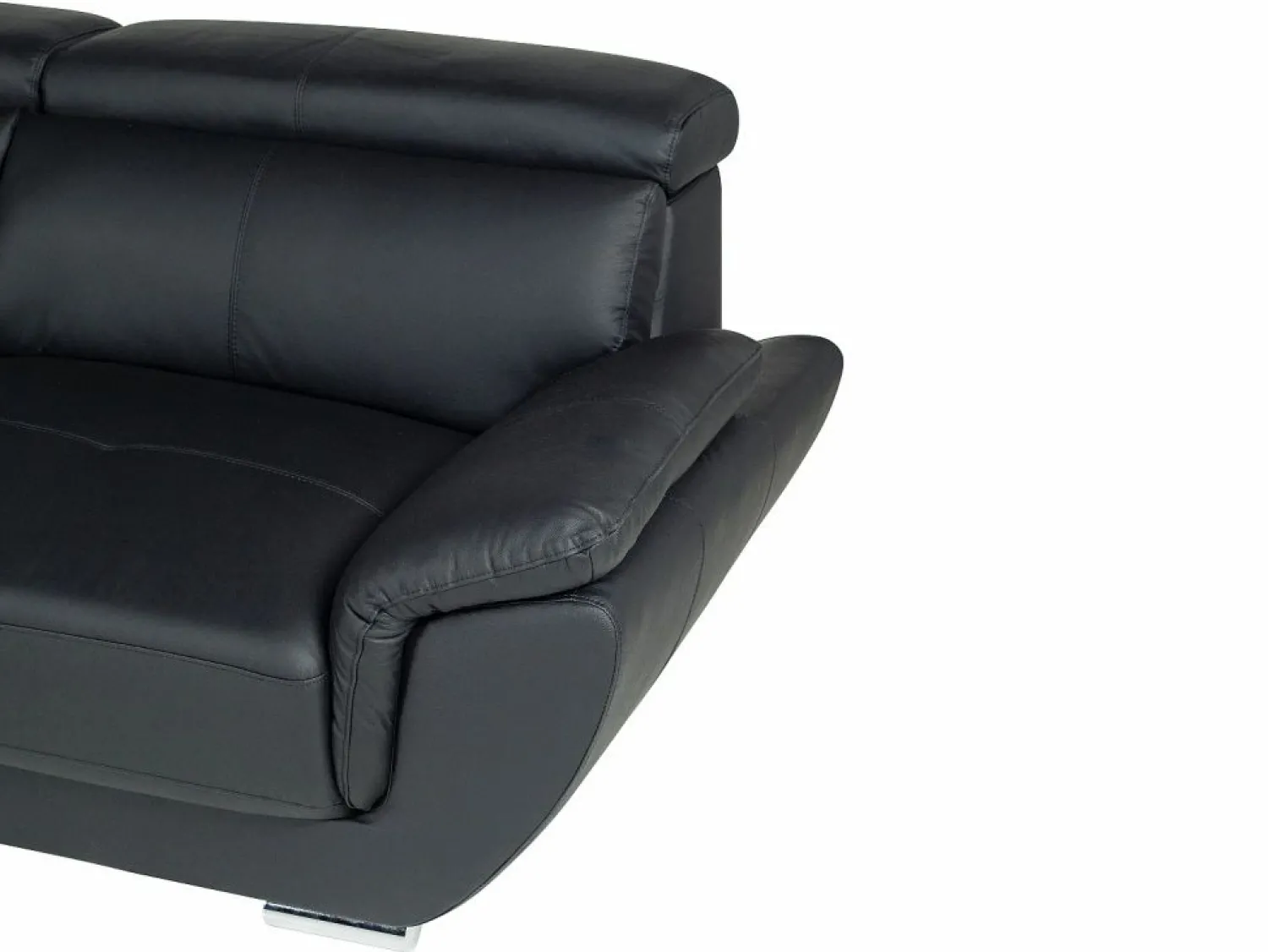 LINEA SOFA Todos Los Sofás|Sofá De Piel * Sofá Cuero vacuno color ángulo izquierdo NAHIA Negro