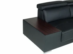 LINEA SOFA Todos Los Sofás|Sofá De Piel * Sofá Cuero vacuno color ángulo izquierdo NAHIA Negro