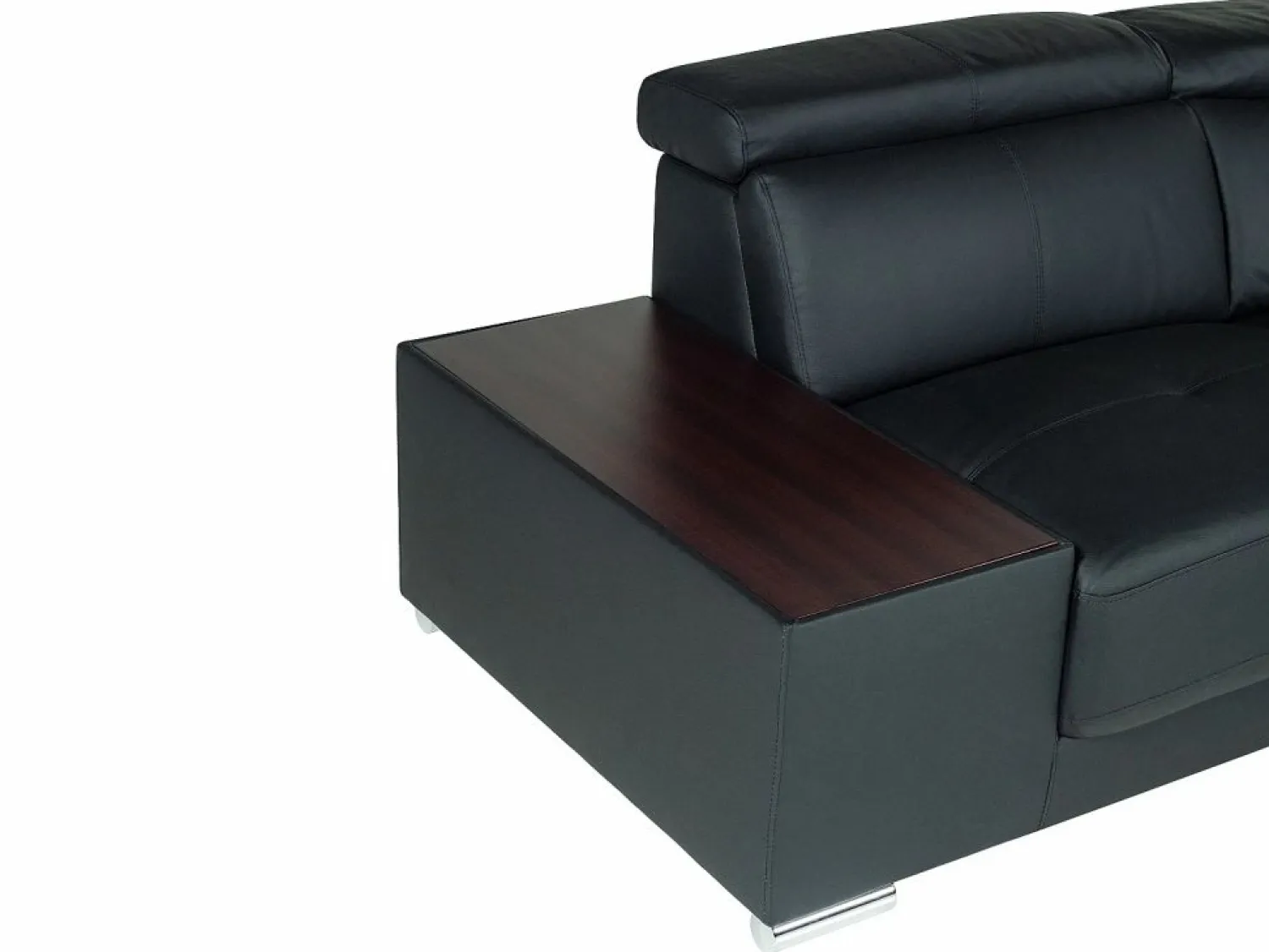 LINEA SOFA Todos Los Sofás|Sofá De Piel * Sofá Cuero vacuno color ángulo izquierdo NAHIA Negro