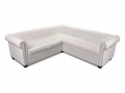Sofá de esquina Chesterfield 5 plazas cuero artificial < vidaxl Outlet