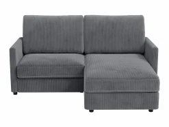 Sofá de esquina de 2 salas - ángulo reversible derecho / izquierda - 180x140x86cm - en tela de terciopelo acanalado - carga máxima de 300 kg - < DripeX New