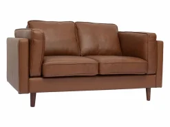 Sofá de piel de búfalo 2 plazas vintage marrón BRADLEY < Miliboo Best