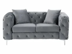 Sofá de 2 plazas chéster de terciopelo y patas de metal EDWINA < Vente-unique Clearance