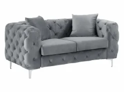 Sofá de 2 plazas chéster de terciopelo y patas de metal EDWINA < Vente-unique Clearance