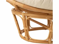 Les Tendances Sillón De Mimbre | Sofá de 2 plazas con cojines de ratán natural y blanco Arni