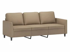 Sofá de 3 plazas de cuero sintético color capuchino 180 cm < Clicnbuy Sale