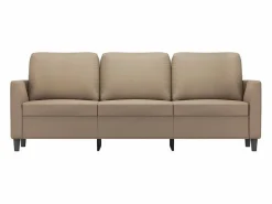 Sofá de 3 plazas de cuero sintético color capuchino 180 cm < Clicnbuy Sale