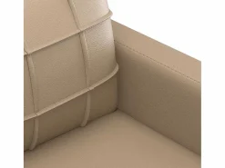 Sofá de 3 plazas de cuero sintético color capuchino 180 cm < vidaxl Online