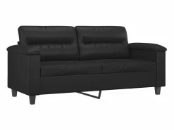 Clicnbuy Sofás De Piel Sintética * Sofá de 2 plazas de cuero sintético 140 cm Negro