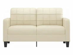 Clicnbuy Sofás De Piel Sintética * Sofá de 2 plazas de cuero sintético color 140 cm Crema