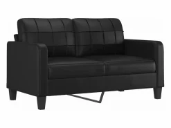 Clicnbuy Sofás De Piel Sintética * Sofá de 2 plazas de cuero sintético 140 cm Negro