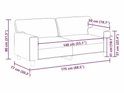 Sofá de 2 plazas de cuero sintético 140 cm < vidaxl