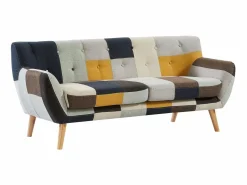 Sofá de 3 plazas de tela patchwork estilo escandinavo SERTI II < Vente-unique Best