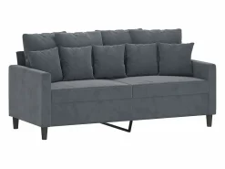 Sofá de 2 plazas de terciopelo oscuro 140 cm < vidaxl Discount