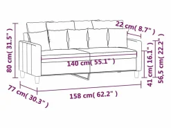 Sofá de 2 plazas de terciopelo oscuro 140 cm < vidaxl Discount