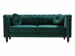 Sofá de 3 plazas de terciopelo estilo charme francés TURNER < Vente-unique Outlet