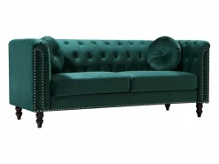 Sofá de 3 plazas de terciopelo estilo charme francés TURNER < Vente-unique Outlet
