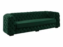 Sofá de 3 plazas de terciopelo verde Chesterfield STANLEY < Vente-unique Discount