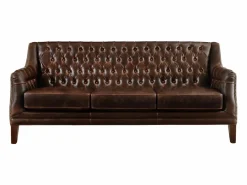Sofá de 3 plazas piel envejecida COLBERT - Color marrón < LINEA SOFA New