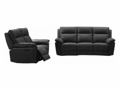 Vente-unique Conjunto Sofás | Sofá de 3+2 plazas relax de piel de búfalo PAKITA
