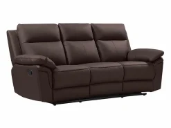 Vente-unique Conjunto Sofás | Sofá de 3+2 plazas relax de piel de búfalo marrón PAKITA