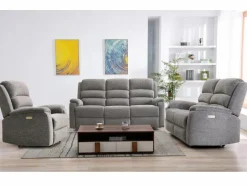Sofá de 3 plazas relax eléctrico de tela NEVERS < Vente-unique Hot