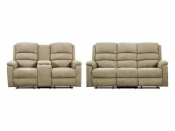 Vente-unique Conjunto Sofás | Sofá de 3+2 plazas relax eléctrico tela con tableta NEVERS
