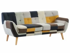 Sofá de 3 plazas, sofá de 2 plazas y sillón en tejido patchwork SERTI II < Vente-unique Hot