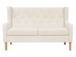 Clicnbuy Sofá - 2 Plazas|Sofá De Tela * Sofá de 2 plazas tela crema Blanco