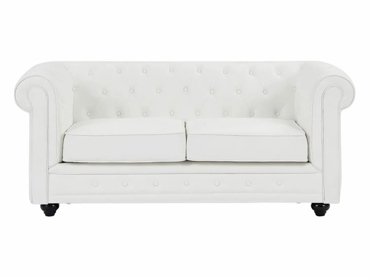Vente-unique Conjunto Sofás | Sofá de 3 plazas y 2 plazas en imitación cuero CHESTERFIELD