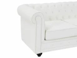 Vente-unique Conjunto Sofás | Sofá de 3 plazas y 2 plazas en imitación cuero CHESTERFIELD