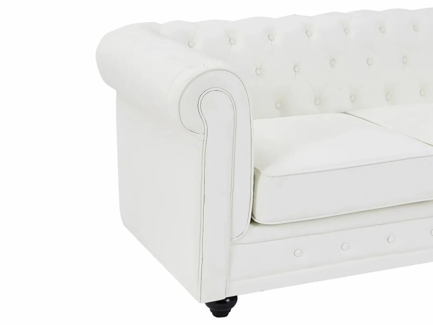 Vente-unique Conjunto Sofás | Sofá de 3 plazas y 2 plazas en imitación cuero CHESTERFIELD