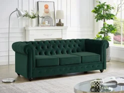 Sofá de 3 plazas y sillón de terciopelo CHESTERFIELD < Vente-unique Sale