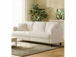 Sofá de 3 salones en terciopelo de peluche, comodidad de sofá derecha grande en madera maciza, amores con reposabrazos, 210 x 79 x 89 cm - < DripeX Online