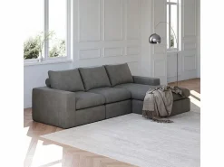 DripeX Sofá Modular|Sofás Club | Sofá Esquinero Modular 3 Plazas, de Pana, con Chaise Longue Reversible, 3 Cojines y Almohadas Cervicales,