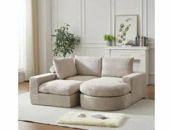 DripeX Sofá Modular|Sofás Club | Sofá Esquinero Modular 3 Plazas, con Chaise Longue Curva Reversible, 3 Cojines y Almohadas Cervicales, Tejido Chenilla,
