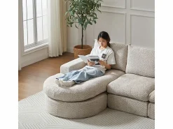 DripeX Sofá Modular|Sofás Club | Sofá Esquinero Modular 3 Plazas, con Chaise Longue Curva Reversible, 3 Cojines y Almohadas Cervicales, Tejido Chenilla,
