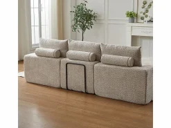 DripeX Sofá Modular|Sofás Club | Sofá Esquinero Modular 3 Plazas, con Chaise Longue Curva Reversible, 3 Cojines y Almohadas Cervicales, Tejido Chenilla,