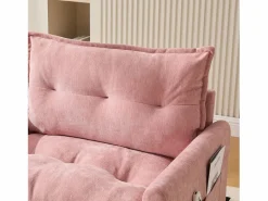 Sofá individual giratorio de chenilla con reposabrazos y cojines, ideal para salón y dormitorio < OKWISH Best