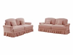 Sofá modular componible respaldo segmentado patas huso asiento cómodo chenille < New