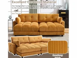 Diván Cama | Sofá Modular de Terciopelo – con USB y Portavasos – Multifuncional para Espacios Pequeños – 112×140×81 cm