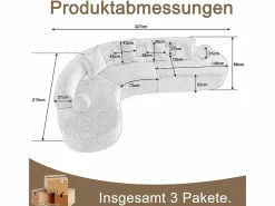 Sofá modular ángulo izquierdo Chenilla - 5 Plazas - 4 orejeros - - 327x215x65cm < DripeX Discount