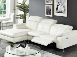 Sofá (ángulo izquierdo) relax de piel blanca - LISMORE < Vente-unique Clearance